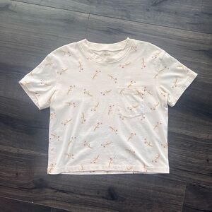 Madewell White Tee with Floral Print